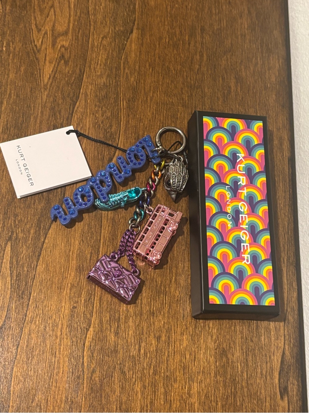 Kurt Geiger Multicolor Enamel and Metal Charm Bag Charm/Keychain - Picture 4 of 6
